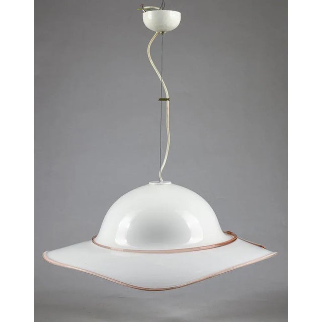 1970s Lady-Shaped Glass Chandelier with Pink Glass Decorations, 1970s For Sale - Image 5 of 9