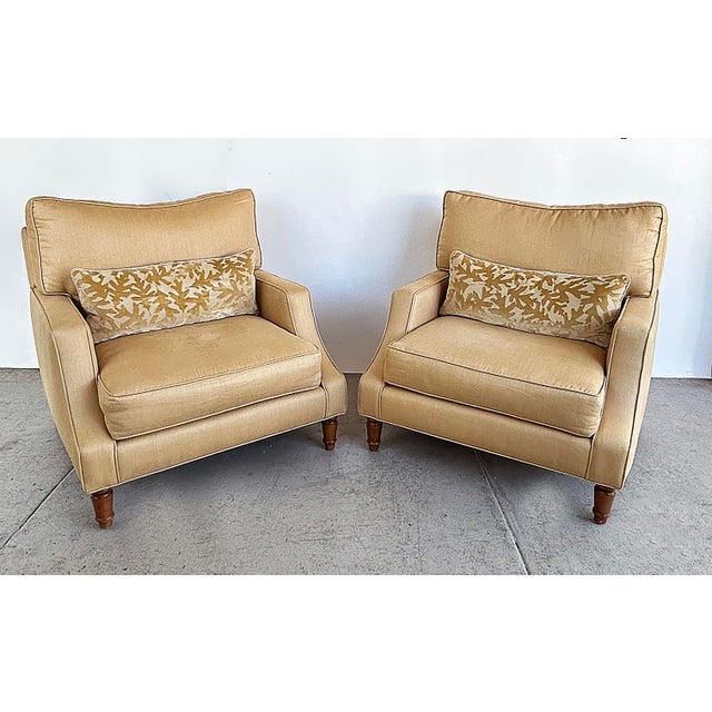 Large Comfortable Club Chairs by Estetica Custom Upholstery and Design, Miami Fl For Sale - Image 10 of 16