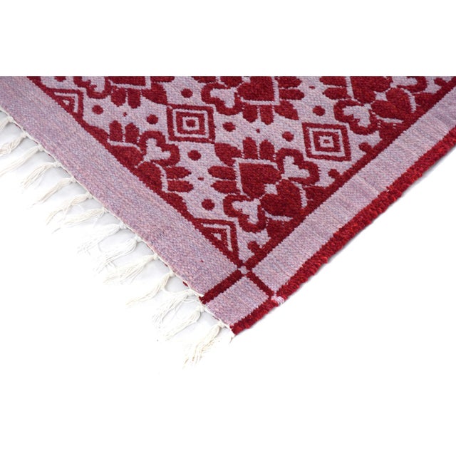 1990s Double-Sided Arya Pink/Pink Chenille Rug - 3'10" X 5'10" For Sale - Image 4 of 5