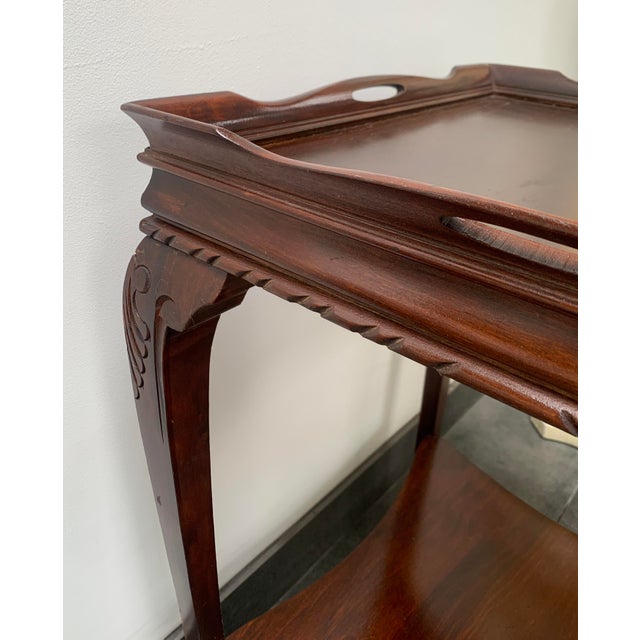Vintage Chippendale Gallery Top Claw & Ball Side Table For Sale - Image 4 of 6