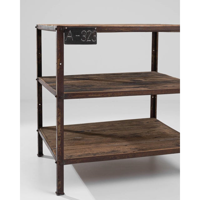French 20th Century French Metal and Wooden Work Table For Sale - Image 3 of 18