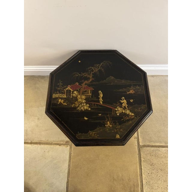 1900 - 1909 Antique Edwardian Chinoiserie Decorated Coffee Table, 1900 For Sale - Image 5 of 7