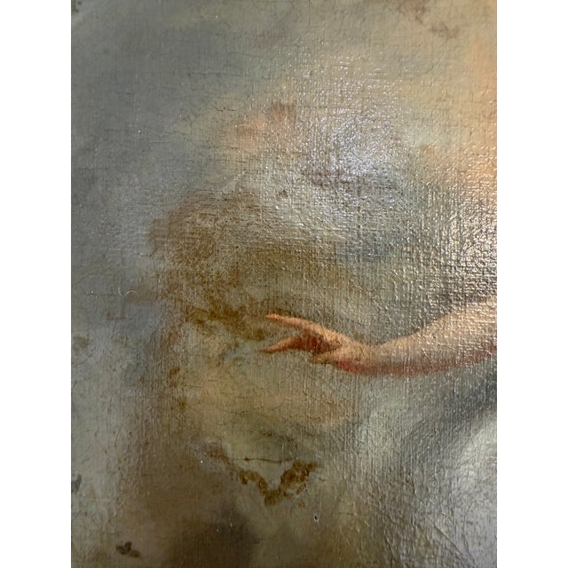 Late 17th Century European Baroque Oil Painting of Goddess and Cherub, Framed For Sale - Image 16 of 18