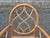 Vintage McGuire Style Faux Bamboo Rattan Spider Web Design Cracked Ice Caned Seat Armchair For Sale - Image 11 of 17