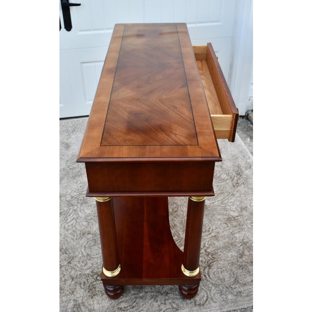 Vintage Statton Inlaid Mahogany French Empire Console Table W/Brass ...