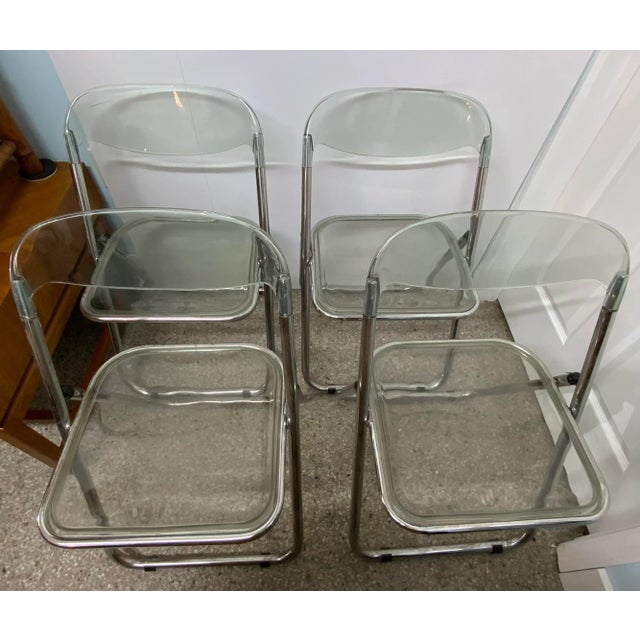 Transparent 1960s Vintage Transparent Lucite Chairs - Set of 4 For Sale - Image 8 of 8