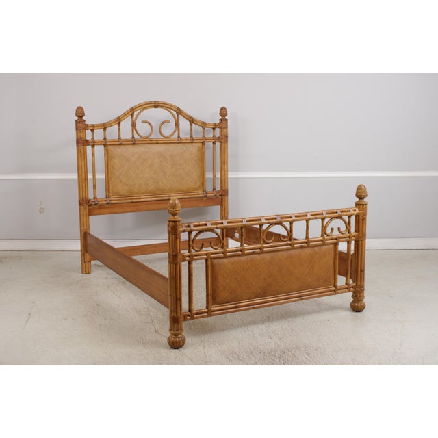 Traditional Bamboo Queen Size Tommy Bahama Style Bed For Sale - Image 3 of 17