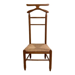 Mid 20th Century Vintage Rush Seat Gentleman's Valet Made in Italy For Sale
