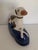 Victorian Vintage Staffordshire Blue Pillow Whippet Inkwell For Sale - Image 3 of 6