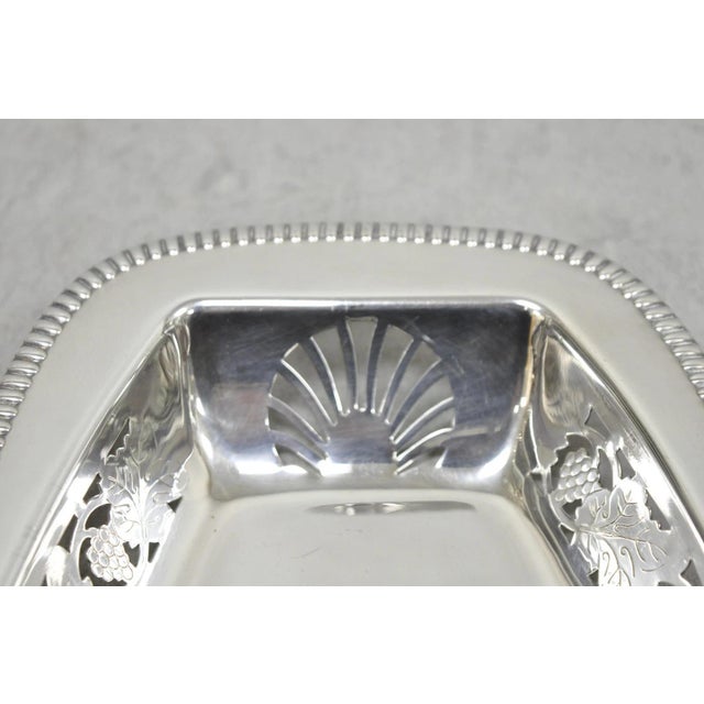Vintage Primrose Plate England Victorian Silver Plated Reticulated Trinket Dish For Sale - Image 9 of 12