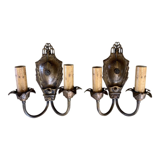 1930s Art Deco Wall Sconces - a Pair For Sale