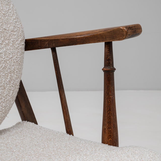 20th Century English Wooden Armchair With Upholstered Seat And Back For Sale - Image 11 of 18