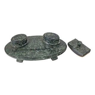 Art Deco Serpentine Extinguishing Cradle Desk Set, Germany, 1920s, Set of 2 For Sale