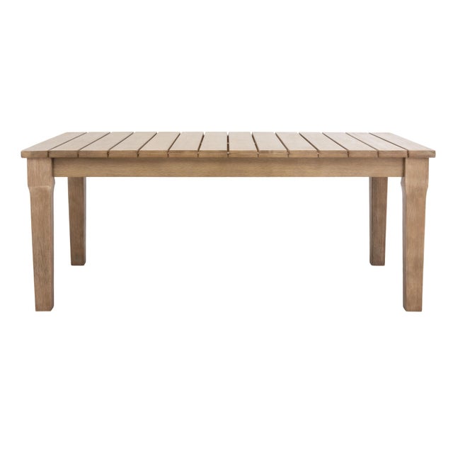 Martinique Wood Patio Coffee Table, Natural For Sale - Image 9 of 10