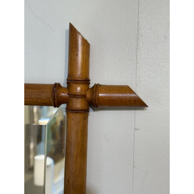 1900 - 1909 Antique Faux Bamboo Mirror For Sale - Image 5 of 8