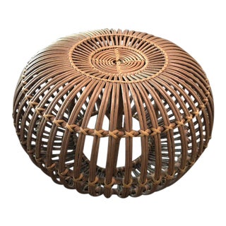 Mid-Century Modern Franco Albini Rattan Ottoman For Sale
