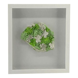Framed Green & White Swim Cap Coastal Wall Decor For Sale