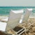 Transitional Ducap Lounge Chair Cover, White with Gray Piping For Sale - Image 3 of 5