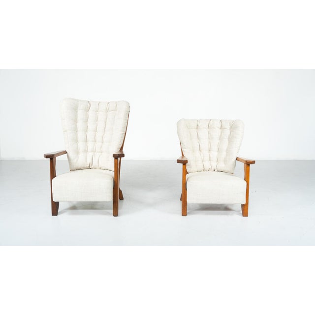 Wood Vintage Madame Lounge Chairs by Guillerme and Chambron for Votre Maison, 1950, Set of 2 For Sale - Image 7 of 18