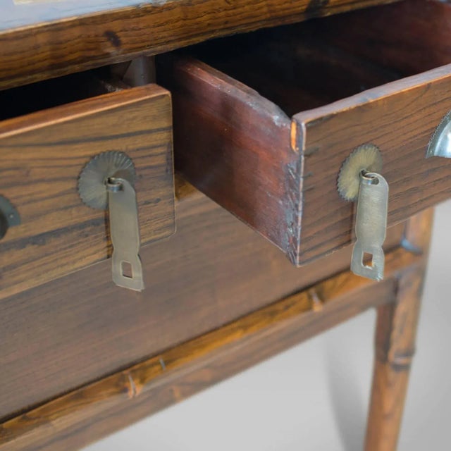 Late 20th Century Chinese Elm Side Table Elm Cabinet For Sale - Image 9 of 12