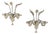 Venetian Blown Glass Wall Lights with Gold Shades, Set of 2 For Sale