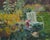 Backyard Rocker by Jeff Slemons | Gouache on illustration board Garden scene with chair and flowers. For Sale