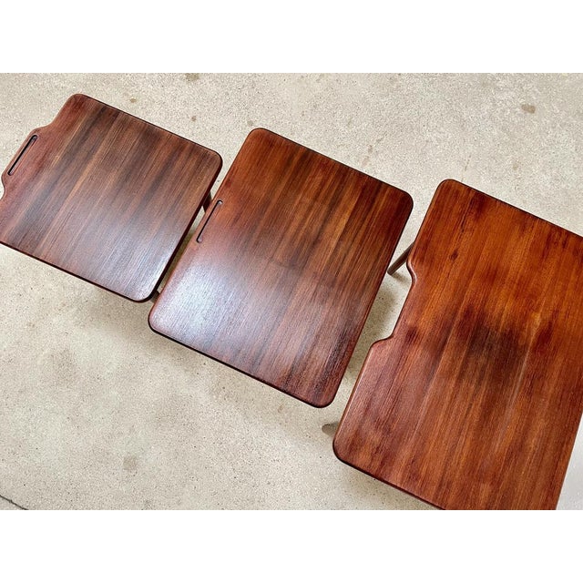 Jason Møbler Danish Teak Nesting Tables by Kurt Østervig for Jason Møbler, 1960s, Set of 3 For Sale - Image 4 of 18