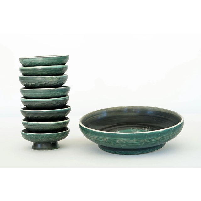Ceramic Bowl set from Tapis Vert, 1950s, Set of 9 For Sale - Image 15 of 15