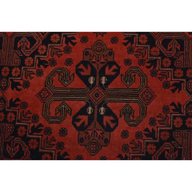 Turkmen Rug 9’11” X 12’11” Red Wool Tribal Hand-Knotted Oriental Carpet For Sale - Image 9 of 14