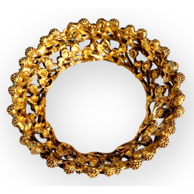 Vintage MCM German Gold Plated Ormolu Perfume Bottle Mulberry Tree Stopper For Sale - Image 12 of 16