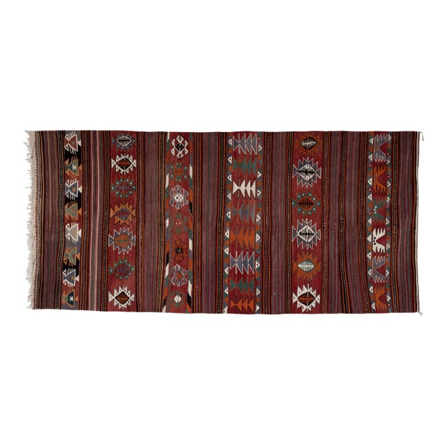 Turkish Kilim Runner 4'7" X 9'10" For Sale