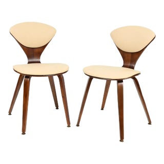 1960s Mid-Century Cherner Plycraft Attributed Walnut and Leather Chairs- a Pair For Sale