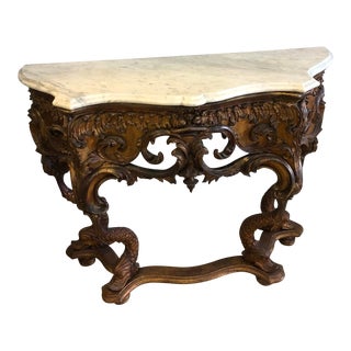 19th Century Console With Marble Top For Sale