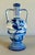 Vintage Mid Century Marmaca Blue & White Hand Painted Pottery Vase For Sale - Image 4 of 8