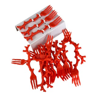 Vintage Michael Aram Coral Motif Seafood Forks - Set of 20 For Sale
