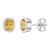Citrine Oval Bezel Setting 925 Silver Studs, November Birthstone Studs - A Pair For Sale