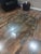 Brass and glass coffee table, unsigned and unmarked. Ubiquitous design attributed to LaBarge. Hexagonal 3/3" tempered...