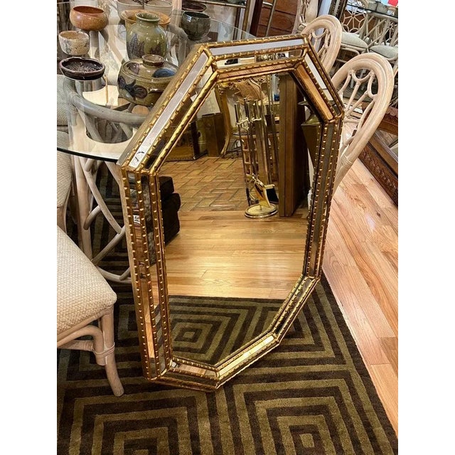 Labarge LaBarge Octagonal Gilt Mirror For Sale - Image 4 of 10