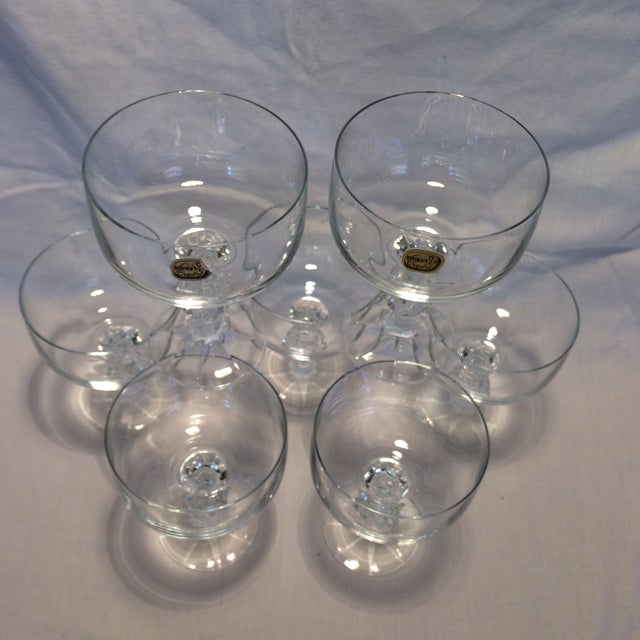 Vintage Czech Leaded Crystal Dessert Coupes Glasses by Bohemia Set of
