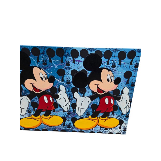 Vintage Original Steve Kaufman Sak Double Mickey Mouse Pop Art Painting For Sale - Image 17 of 18