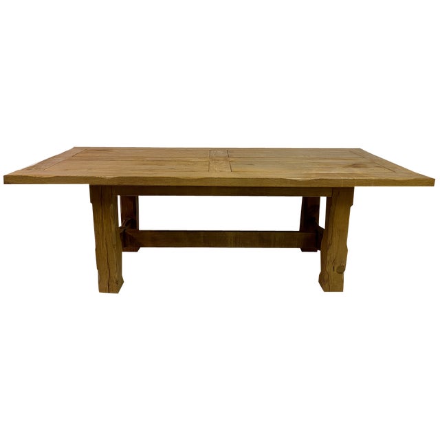 Belgian Brutalist Oak Dining Table, 1960s For Sale