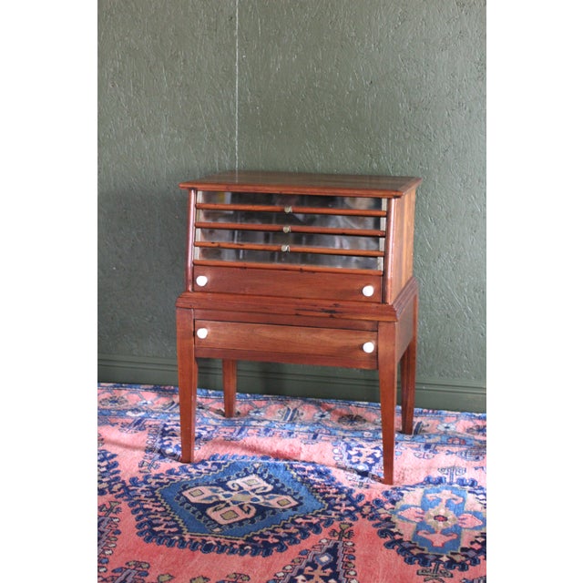 Antique Spool Cabinet With Glass Drawers From the Late 1800s For Sale - Image 9 of 14