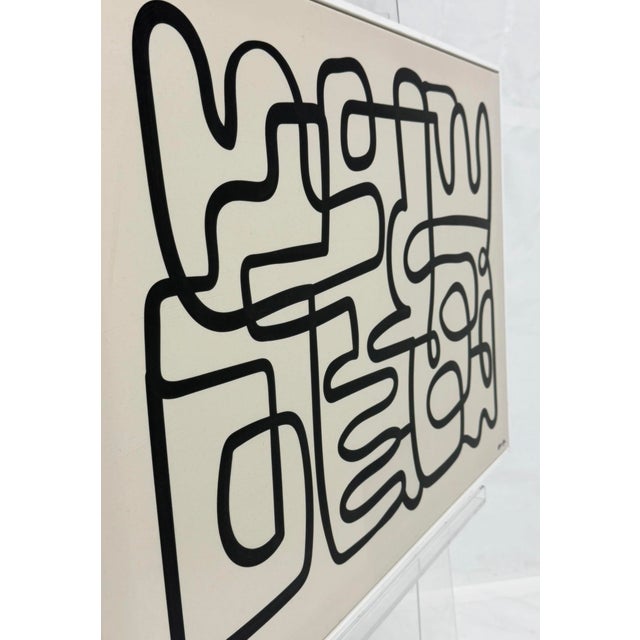 Oliver Gal Abstract Line Art Painting Framed Acrylic Canvas Miami Pop Art For Sale - Image 12 of 18