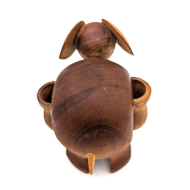 Chestnut 1950s Danish Teak Wood Elephant Toothpick Holder For Sale - Image 8 of 10
