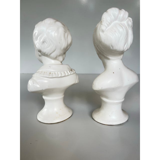 Set of 2, Vintage Louis Style Porcelain Busts For Sale - Image 4 of 7