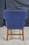 2 Mid Century Federal Mahogany Office Arm Chairs Blue Polka Dot Tufted Fabric For Sale - Image 11 of 12