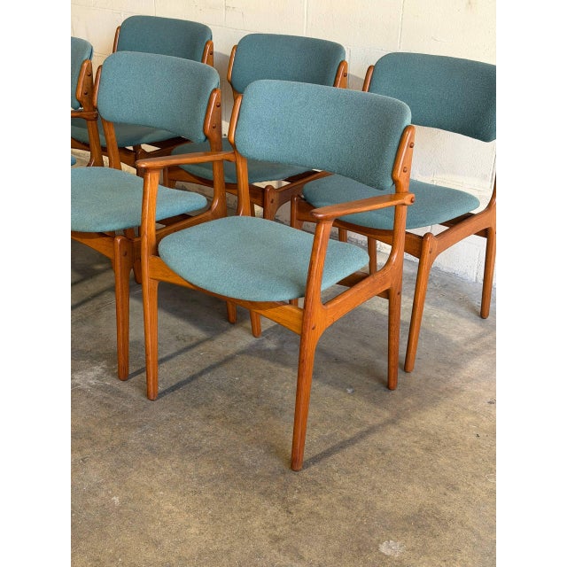 1960s In Style of Erik Buch Set of 6 Solid Teak Dining Chairs Model 49 and 50 Denmark Mid-Century Modern 1960s For Sale - Image 5 of 11