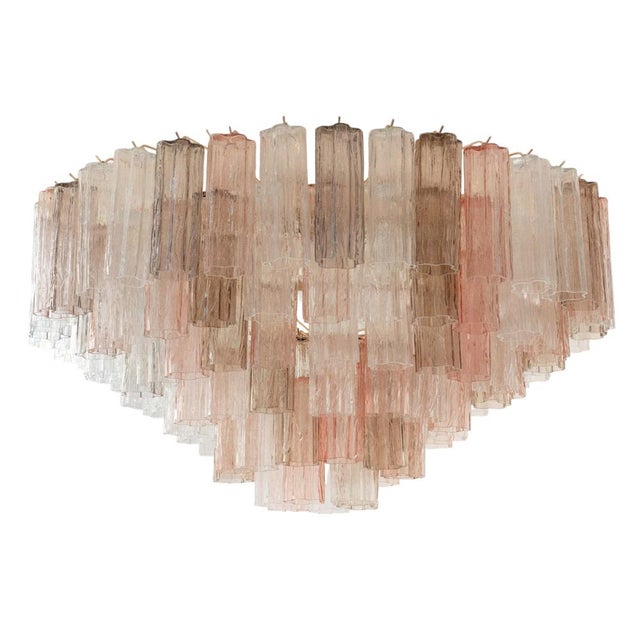 Ceiling Light with Clear Smoky Pink Murano Glass, 1990s For Sale - Image 11 of 11