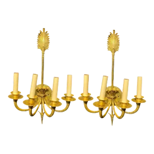 1930's French Empire 4 Lights Sconces - a Pair