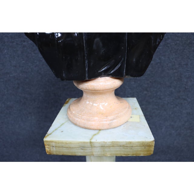 Late 20th Century Wolfgang Mozart Tricolor Marble Bust For Sale - Image 5 of 16